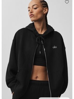 ALO Yoga Accolade Black Zip-Up Hoodie